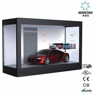 Cina Maystar Transparan Layar LCD Kotak Display Showcase Mematikan 32 Inch pemasok