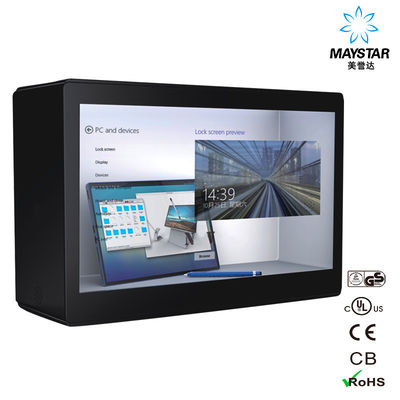 Cina Layar Monitor Transparan Disesuaikan / Lantai Berdiri LCD Layar Sentuh Transparan pemasok