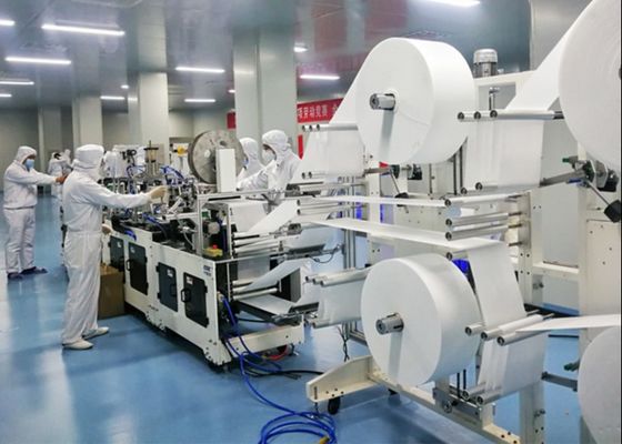 Cina Kontrol PLC Ultrasonik Masker Wajah Kosong Membuat Mesin Operasi Sederhana pemasok